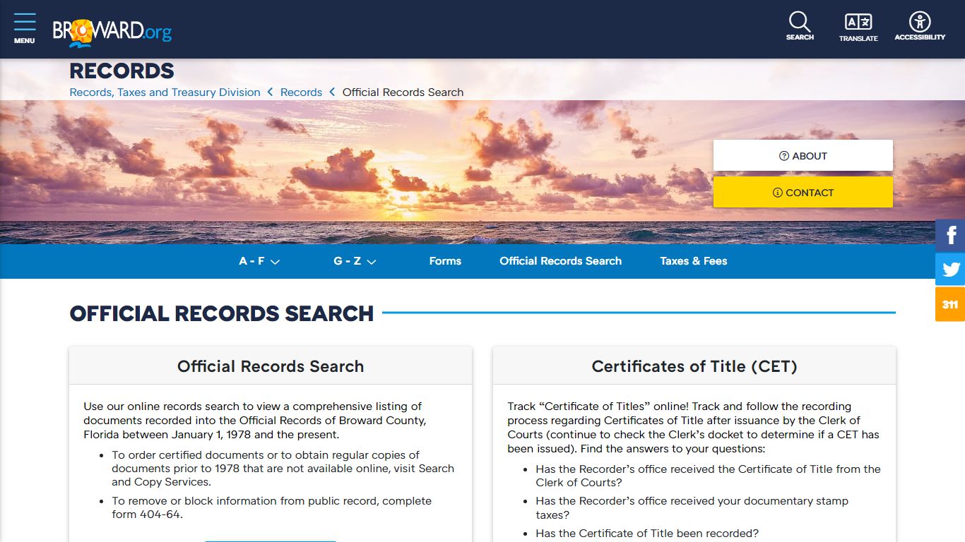 Records Official Records Search - Broward County